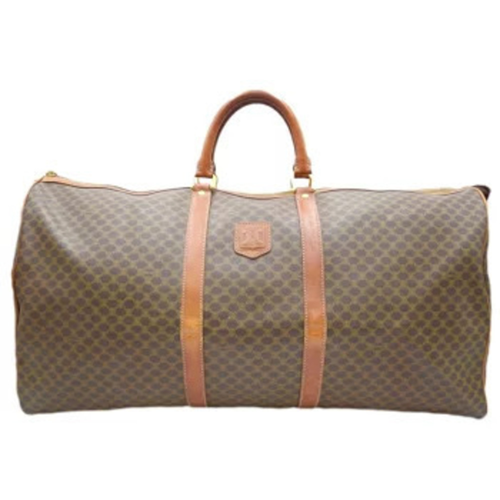 Celine Macadam Boston Bag Travel Leather Brown